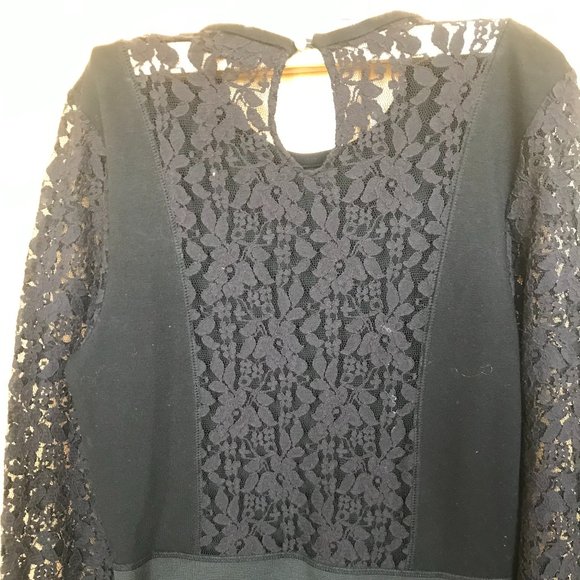 Black Malene Birger stretch wool and lace dress size Medium - Picture 5 of 6